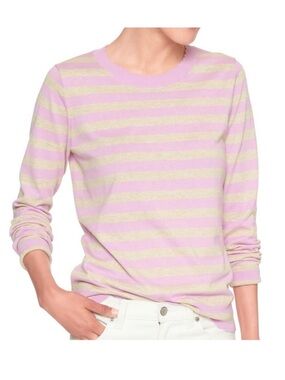 Banana Republic Factory Forever Scallop Sweater, Lilac striped, EUC